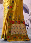 Golden Yellow Banarasi Tissue Silk Saree