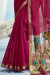 Rani Pink Paithani Cotton Silk Saree