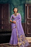 Lavender Banarasi Cotton Silk Saree