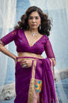 Royal Purple Paithani Cotton Silk Saree