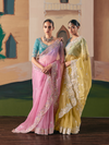 Yellow Organza Silk Saree