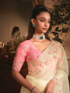 Off White Organza Silk Saree