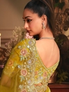 Yellow Organza Silk Saree
