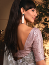 Grey Organza Silk Saree