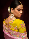 Pink Banarasi Designer Silk Saree With Contrast Blouse
