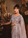 Lilac Organza Silk Saree