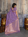 Lilac Purple Banarasi Satin Silk Saree