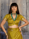 Mehendi Green Banarasi Satin Silk Saree