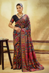 Midnight Black Kashmiri Kani Handloom Cotton Silk Saree