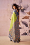 Lime Green Banarasi Cotton Silk Saree