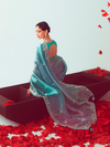 Multicolor Embroidered Designer Organza Silk Saree