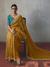 Mustard Yellow Designer Tissue Silk Saree With Contrast Blouse