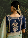 Mint Green Designer Banarasi Dola Silk Saree With Golden Zari Work