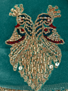 Teal Blue Embroidered Designer Organza Silk Saree