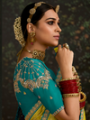 Lime Yellow Designer Banarasi Dola Silk Saree With Golden Zari