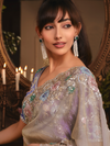 Lilac Organza Silk Saree