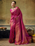 Magenta Pink Banarasi Soft Silk Saree