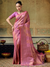 Rose Pink Banarasi Soft Silk Saree