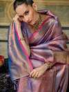 Mauve Purple Banarasi Soft Silk Saree
