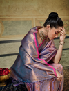 Mauve Purple Banarasi Soft Silk Saree