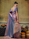 Mauve Purple Banarasi Soft Silk Saree