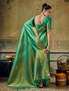 Pista Green Banarasi Soft Silk Saree