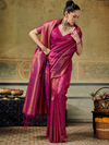 Magenta Pink Banarasi Soft Silk Saree