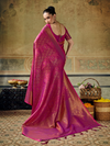 Magenta Pink Banarasi Soft Silk Saree