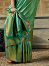 Pista Green Banarasi Soft Silk Saree