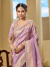 Lilac Purple Banarasi Tissue Silk Saree