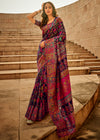 Deep Navy Kashmiri Jamawar Silk Saree