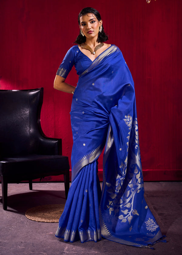 Royal Blue Banarasi Silk Saree