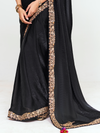 Black Tissue Silk Saree With Contrast Blouse
