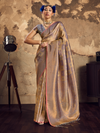 Antique Gold Banarasi Soft Silk Saree