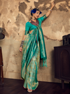 Emerald Green Banarasi Soft Silk Saree