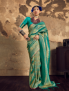 Emerald Green Banarasi Soft Silk Saree