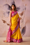 Marigold Yellow Banarasi Cotton Silk Saree