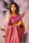 Marigold Yellow Banarasi Cotton Silk Saree
