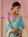 Sky Blue Banarasi Dola Silk Saree
