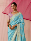 Sky Blue Banarasi Dola Silk Saree