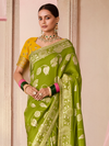 Mehendi Green Banarasi Dola Silk Saree