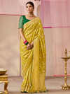 Chartreuse Green Banarasi Dola Silk Saree