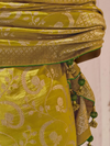 Chartreuse Green Banarasi Dola Silk Saree