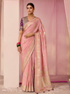 Rose Pink Banarasi Dola Silk Saree