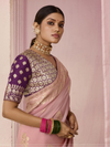 Rose Pink Banarasi Dola Silk Saree