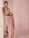 Rose Pink Banarasi Dola Silk Saree