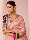 Rose Pink Banarasi Dola Silk Saree