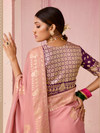 Rose Pink Banarasi Dola Silk Saree