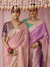 Rose Pink Banarasi Dola Silk Saree