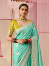 Teal Banarasi Dola Silk Saree